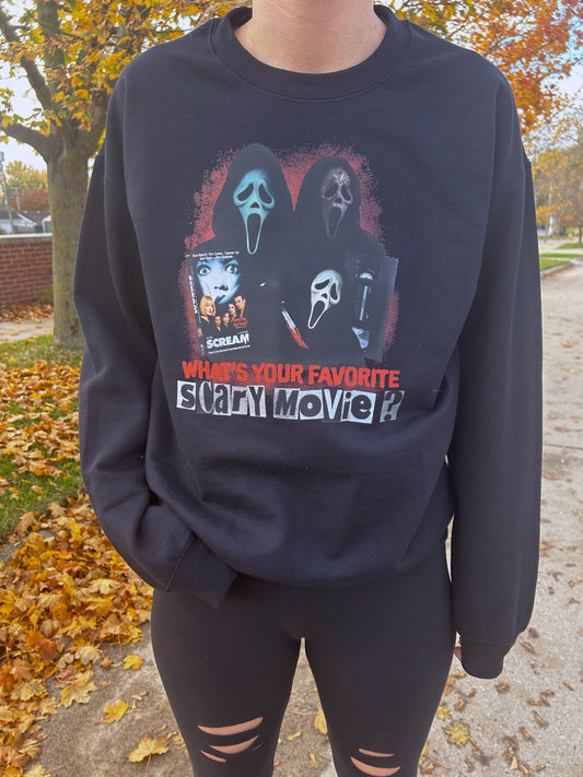 What’s Your Favorite Scary Movie collage pullover