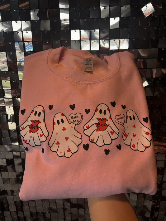 Anti Vday Candy heart ghosties Pullover/ tee