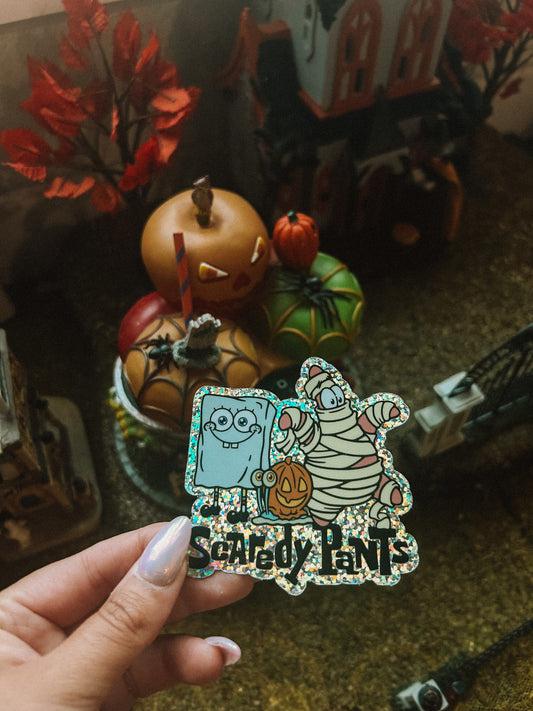 Scaredy Pants SpongeBob - holographic sticker