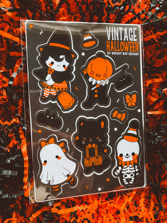 Vintage Halloween sticker sheet (2 pack) - BrightBat design