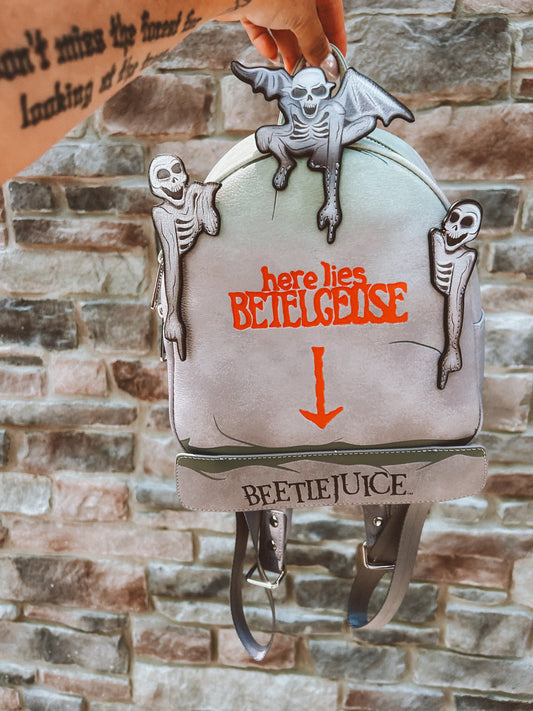 Beetlejuice Tombstone Glow-in-the-Dark Mini-Backpack - Entertainment Earth Exclusive