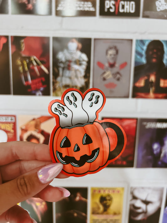 Pumpkin coffee mug sticker - printy vibes