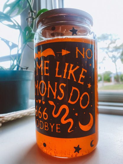 Love Me Like My Demons Glass Tumbler