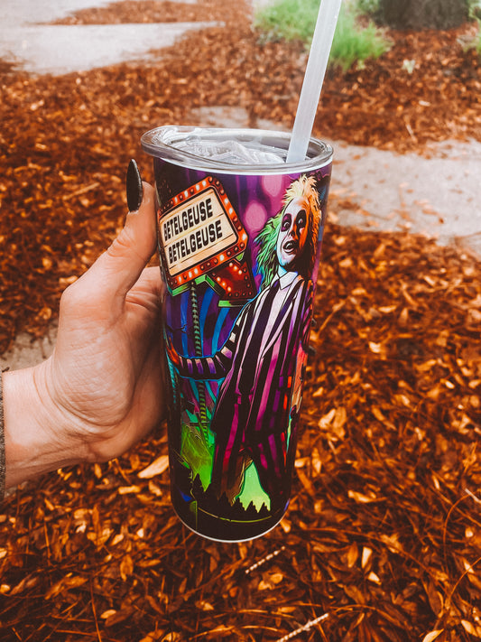 Beetlejuice Glow in the Dark Tumbler