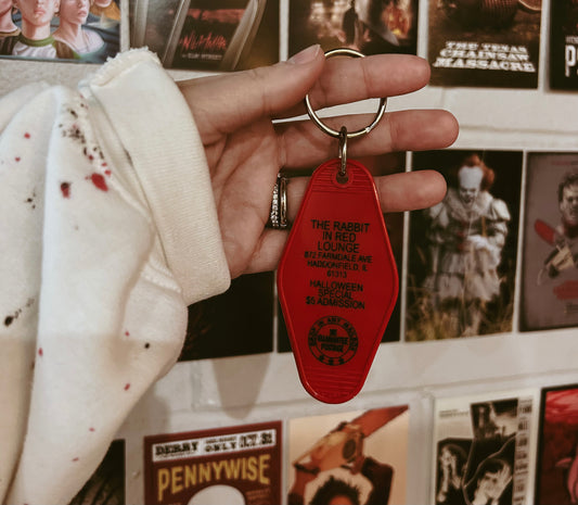 Rabbit in Red Lounge Keychain